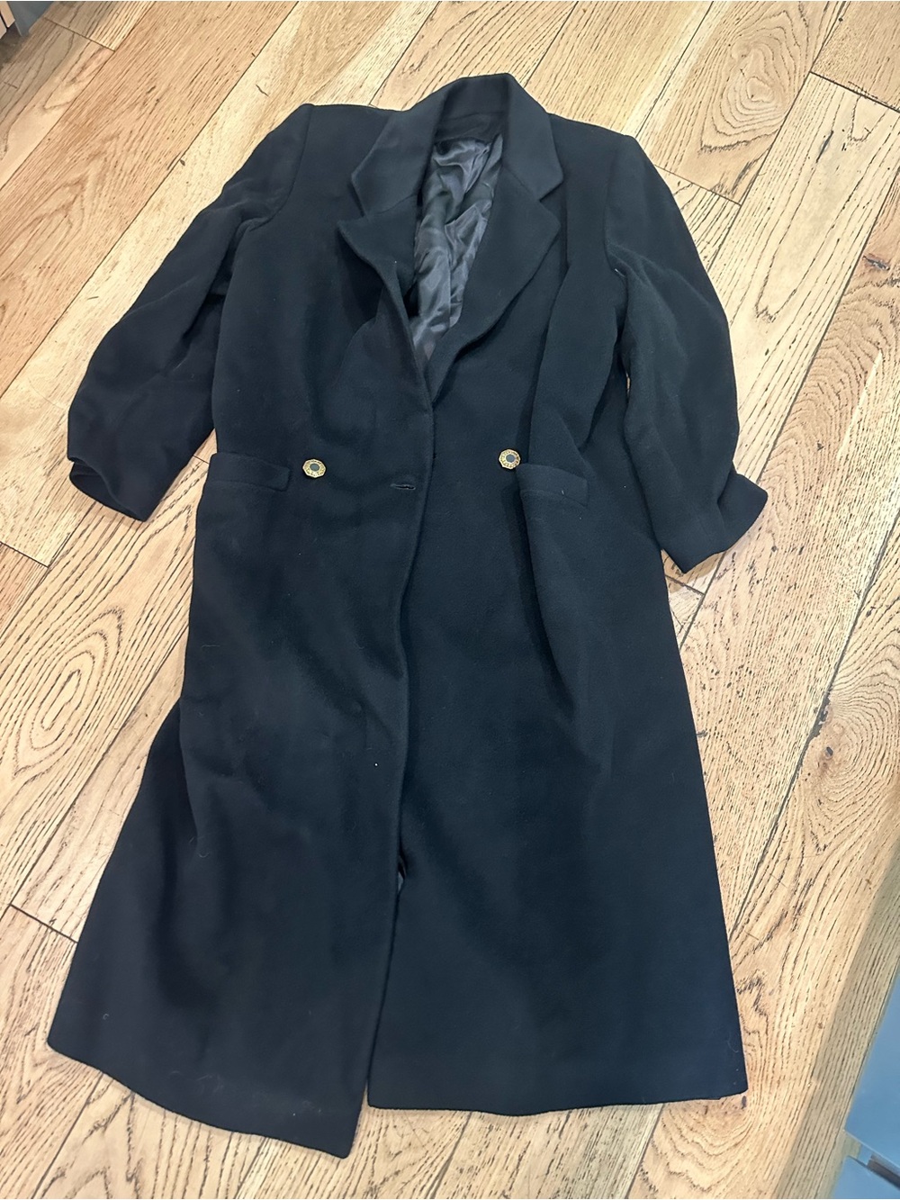 Fleurette vintage Nordstrom gallery   100% Cashmere Black Womens Full Coat